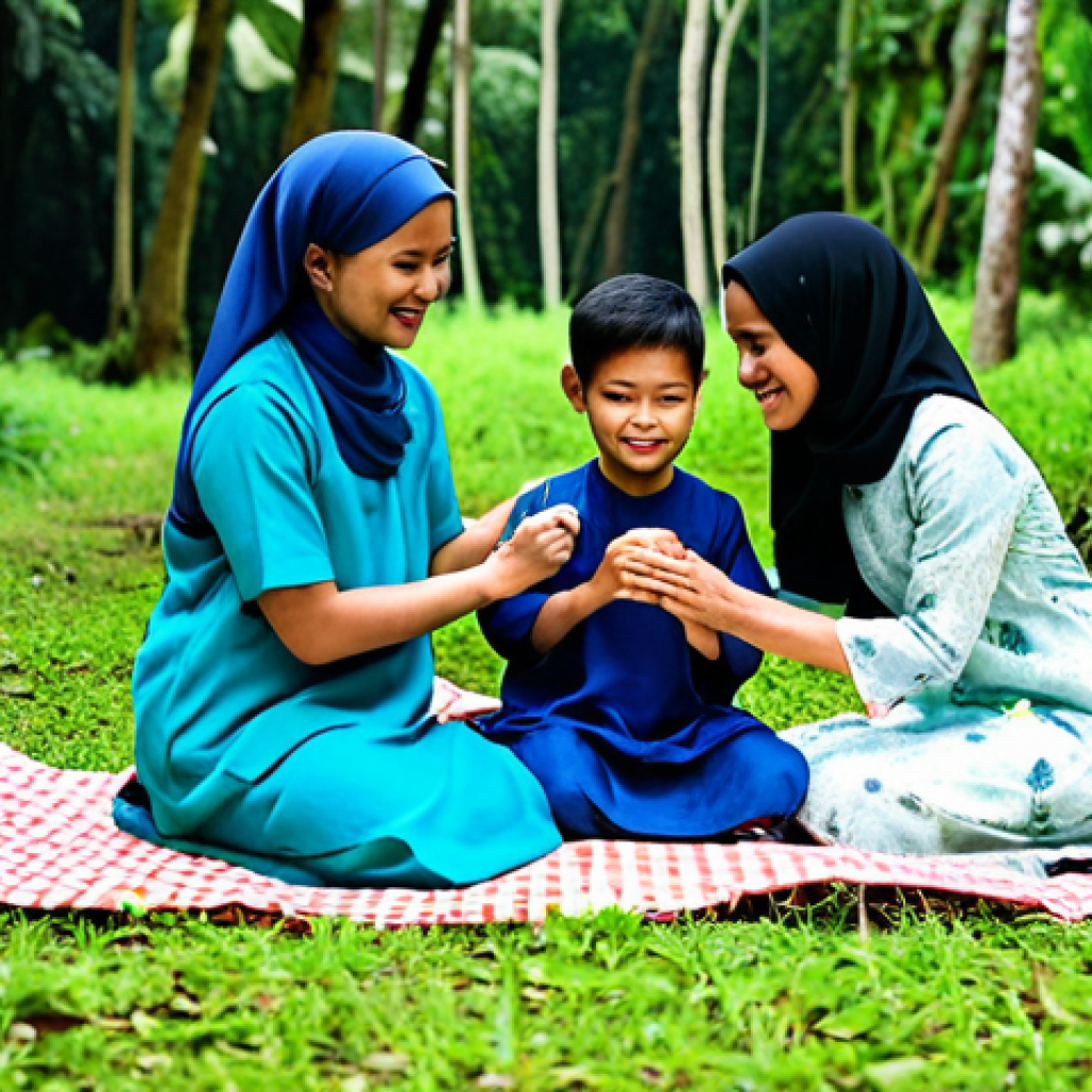 성능 모니터링 데이터 수집 및 분석 방법 - **
A family-friendly scene of a modest Malaysian family, fully clothed in traditional baju kurung, ...