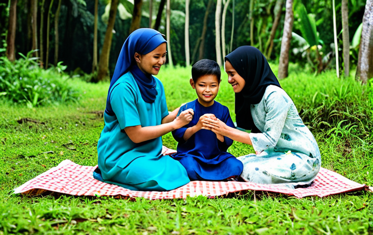 성능 모니터링 데이터 수집 및 분석 방법 - **
A family-friendly scene of a modest Malaysian family, fully clothed in traditional baju kurung, ...